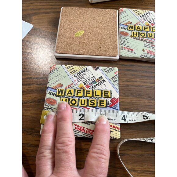 Waffle House ceramic absorbent coasters set of four - Picture 3 of 3